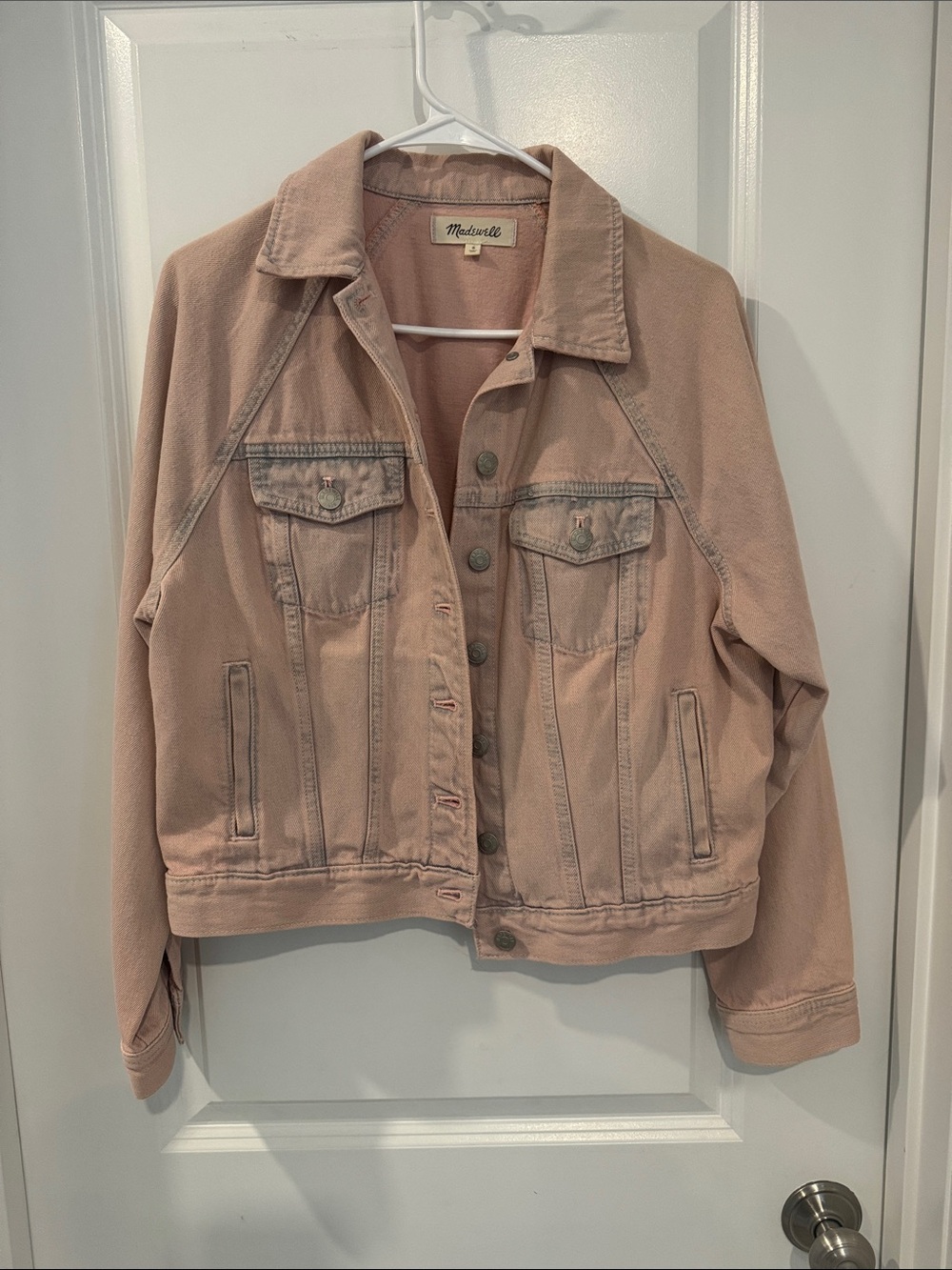 Madewell Blush-Pink Denim Trucker Jacket